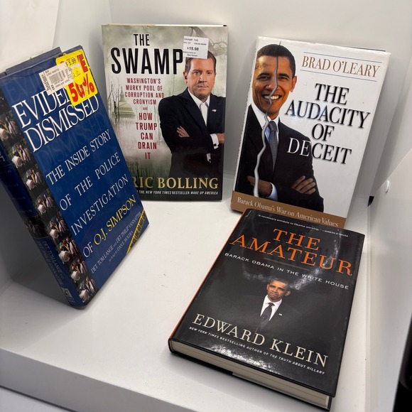 Other - Lot of‎ 4 Political Books Obama Simpson Trump The Swamp Evidence Dismissed